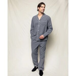 Men's Gray Pajama Set with White Trim